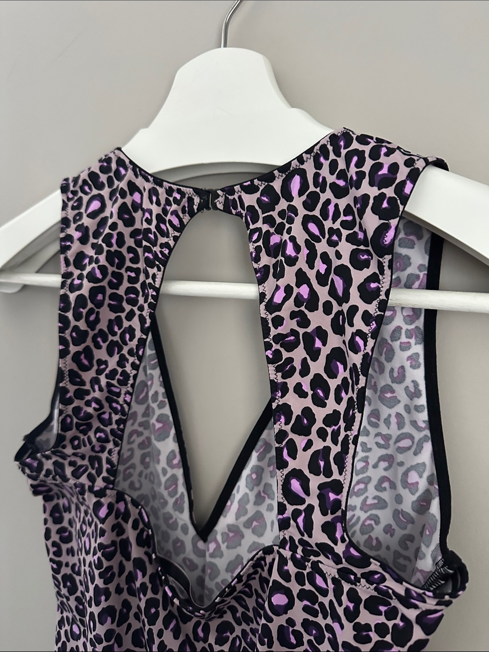 Victoria’s Secret Leopard Print Deep V Bodysuit - Purple and Pink - Picture 8 of 11